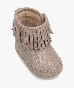 Chaussons de naissance bébé fille boots pailletées vue5 - GEMO 4G BEBE - GEMO