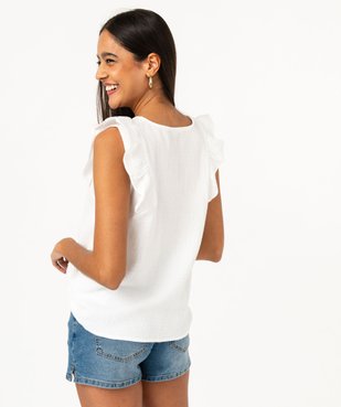 Débardeur en gaze de coton avec volants sur les épaules femme vue3 - GEMO(FEMME PAP) - GEMO