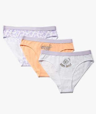 Culottes filles à motifs positifs (lot de 3) vue1 - GEMO 4G FILLE - GEMO