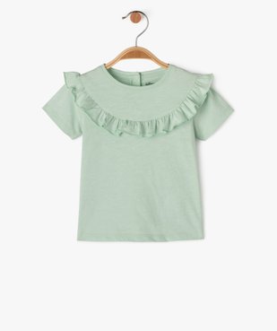 Tee-shirt manches courtes à plastron volanté bébé fille vue1 - GEMO(BEBE DEBT) - GEMO