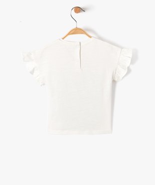 Tee-shirt bébé fille à manches volantées et sequins - LuluCastagnette vue3 - LULUCASTAGNETTE - GEMO