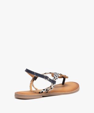Sandales femme à talon plat et brides tressées en cuir vue4 - GEMO (CASUAL) - GEMO