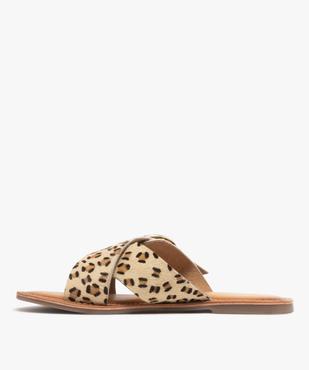 Sandales mules à larges brides en cuir femme vue4 - FOLLOW ME - GEMO