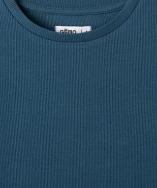Tee-shirt manches longues en maille côtelée fille vue4 - GEMO 4G FILLE - GEMO