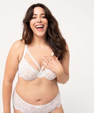 Soutien-gorge femme grande taille dos dentelle fantaisie vue1 - GEMO(HOMWR FEM) - GEMO