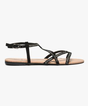 Nu-pieds en toile avec strass sur le dessus vue1 - GEMO (CASUAL) - GEMO