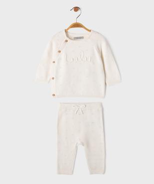 Ensemble 2 pièces en maille bébé fille brassière et pantalon - LuluCastagnette vue1 - LULU CASTAGNETTE G4G D - GEMO