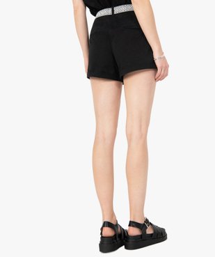 Short femme en toile avec ceinture brodée vue3 - GEMO(FEMME PAP) - GEMO