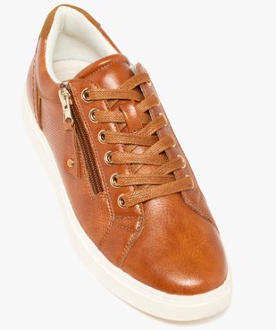 Baskets femme casual à zip avec côtés poinçonnés vue6 - FOLLOW ME - GEMO