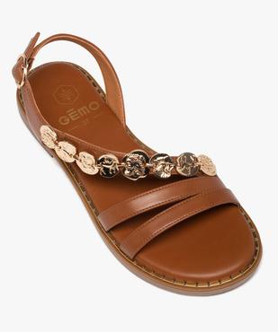 Sandales femme à talon plat avec bijoux métallisés vue5 - GEMO (CASUAL) - GEMO