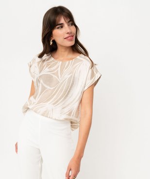 Blouse manches courtes en viscose froissée et imprimée femme vue1 - GEMO(FEMME PAP) - GEMO