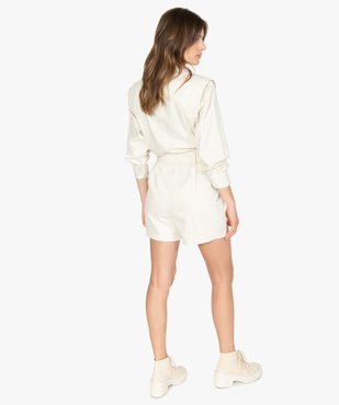 Combishort femme à boutons et ceinture vue5 - GEMO - GEMO