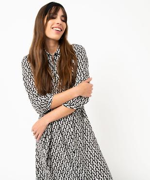 Robe chemise longue à manches 3/4 femme vue3 - GEMO 4G FEMME - GEMO
