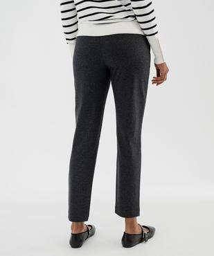 Pantalon droit en maille extensible à chevrons femme  vue3 - GEMO(FEMME PAP) - GEMO