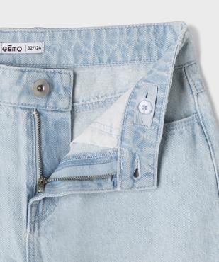 Short en jean droit et long à finition bord-franc fille vue2 - GEMO (JUNIOR) - GEMO