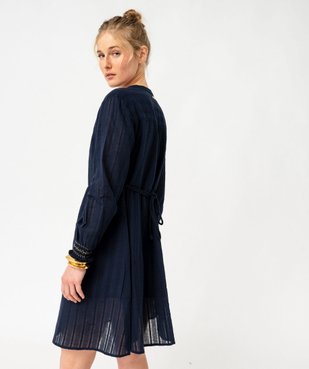 Robe chemise à manches longue femme - LuluCastagnette vue3 - LULUCASTAGNETTE - GEMO
