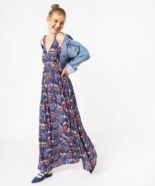 Robe longue taille empire à larges bretelles élastiques femme vue1 - GEMO(FEMME PAP) - GEMO