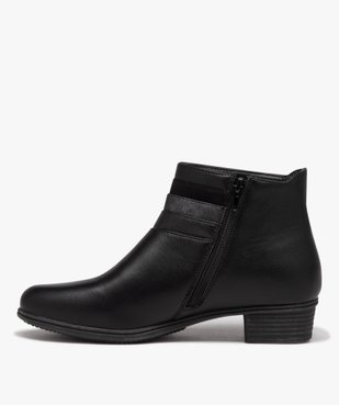 Boots femme confort unies à petit talon  vue3 - GEMO (CONFORT) - GEMO