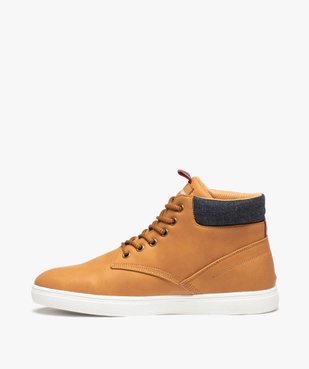 Boots garçon unies à lacets avec détail en denim - Redskins vue3 - REDSKINS - GEMO