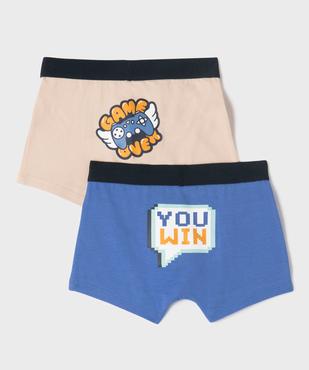 Boxers en coton stretch à motifs jeux vidéo garçon (lot de 2) vue1 - GEMO 4G GARCON - GEMO