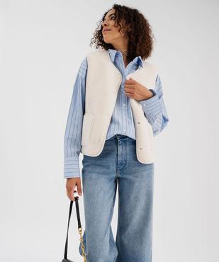 Chemise rayée coupe oversize en coton femme vue4 - GEMO(FEMME PAP) - GEMO