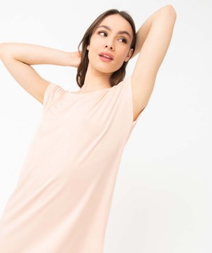 Chemise de nuit femme coupe oversize à manches courtes vue5 - GEMO 4G FEMME - GEMO