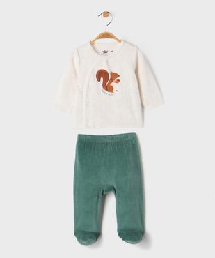 Pyjama 2 pièces en velours avec motif écureuil bébé vue1 - GEMO 4G BEBE - GEMO
