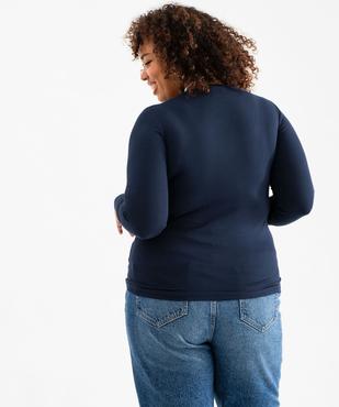 Tee-shirt manches longues en viscose stretch côtelée femme grande taille vue3 - GEMO (G TAILLE) - GEMO