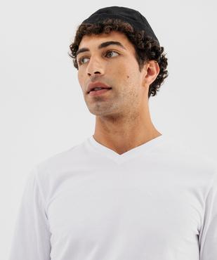 Tee-shirt manches longues et col V homme vue3 - GEMO 4G HOMME - GEMO