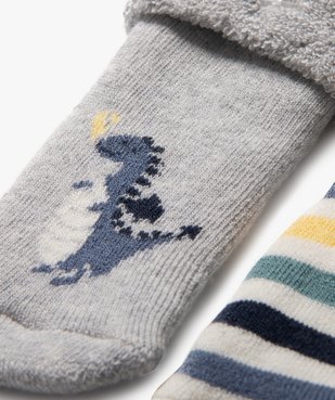 Bottons en coton avec intérieur bouclette bébé garçon (lot de 2) vue2 - GEMO 4G BEBE - GEMO