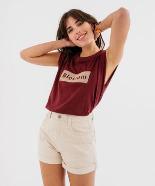Débardeur col rond à broderie et strass brillant femme vue1 - GEMO(FEMME PAP) - GEMO