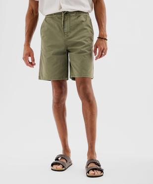 Bermuda chino en coton stretch à taille élastique homme vue1 - GEMO 4G HOMME - GEMO