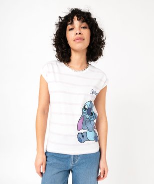Tee-shirt à manches courtes motif Stitch femme - Disney vue2 - LILO & STITCH - GEMO