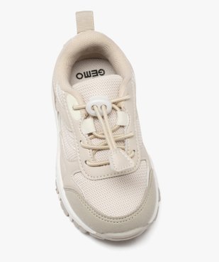 Baskets bébé garçon unies à semelle crantée et à lacets coulissants vue5 - GEMO 4G BEBE - GEMO