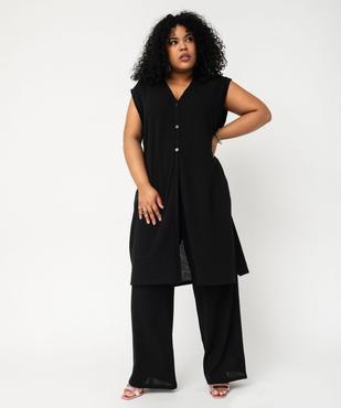 Pantalon large en maille souple avec taille élastiquée femme vue6 - GEMO (G TAILLE) - GEMO