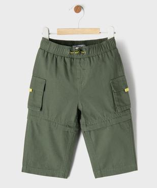 Pantalon et bermuda 2-en-1 en toile de coton bébé garçon vue1 - GEMO(BEBE DEBT) - GEMO