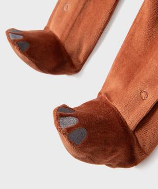 Pyjama en velours ouvert devant motif dinosaure bébé garçon vue2 - GEMO 4G BEBE - GEMO