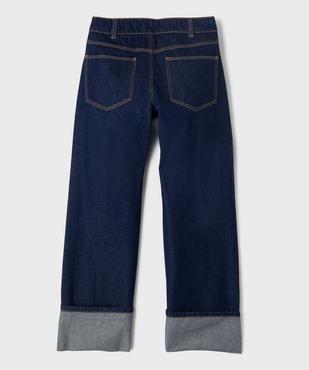 Jean baggy en denim brut à larges revers fille - Camps United vue3 - CAMPS GEMO FOR GOOD - GEMO