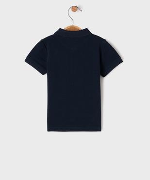 Polo manches courtes en maille piquée à motif bébé garçon vue3 - GEMO 4G BEBE - GEMO