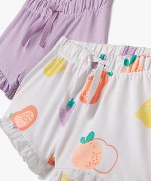 Short en coton avec volants bébé fille (lot de 2) vue2 - GEMO(BEBE DEBT) - GEMO