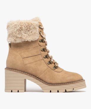 Boots femme à talon et à lacets tressés avec col duveteux - Tom Tailor vue2 - TOM TAILOR - GEMO