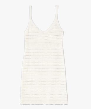 Robe courte à bretelles en maille tricotée ajourée femme vue5 - GEMO 4G FEMME - GEMO