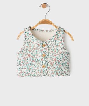 Gilet sans manches réversible coupe courte bébé fille vue4 - GEMO(BB COUCHE) - GEMO