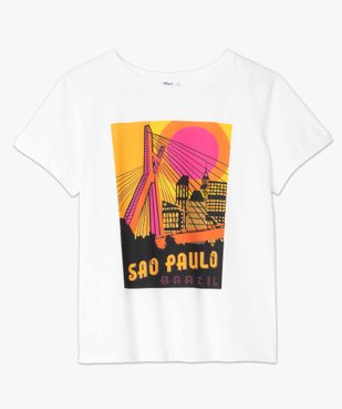 Tee-shirt femme à manches courtes avec motif Sao Paulo vue4 - GEMO(FEMME PAP) - GEMO