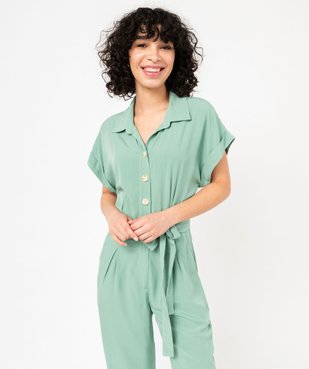 Combinaison pantalon à manches courtes femme vue2 - GEMO(FEMME PAP) - GEMO