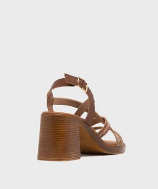 Sandales à talon flare, semelle intérieure cuir et brides à strass femme - Tanéo vue4 - FOLLOW ME - GEMO