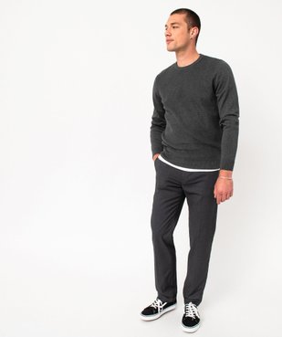 Pull en coton homme avec maille fantaisie sur l’avant vue5 - GEMO (HOMME) - GEMO