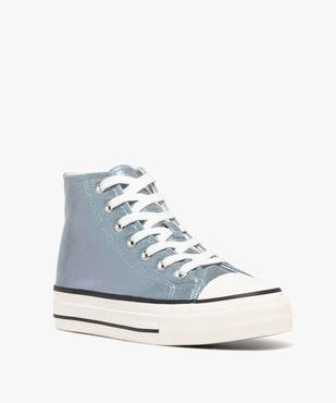 Baskets montantes en toile brillante femme vue3 - FOLLOW ME G4G - GEMO