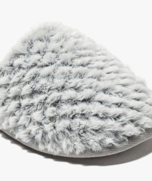 Chaussons femme mules plates en textile peluche vue6 - GEMO(HOMWR FEM) - GEMO