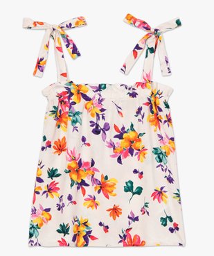 Débardeur femme à motifs fleuris et bretelles à nouer vue4 - GEMO(FEMME PAP) - GEMO